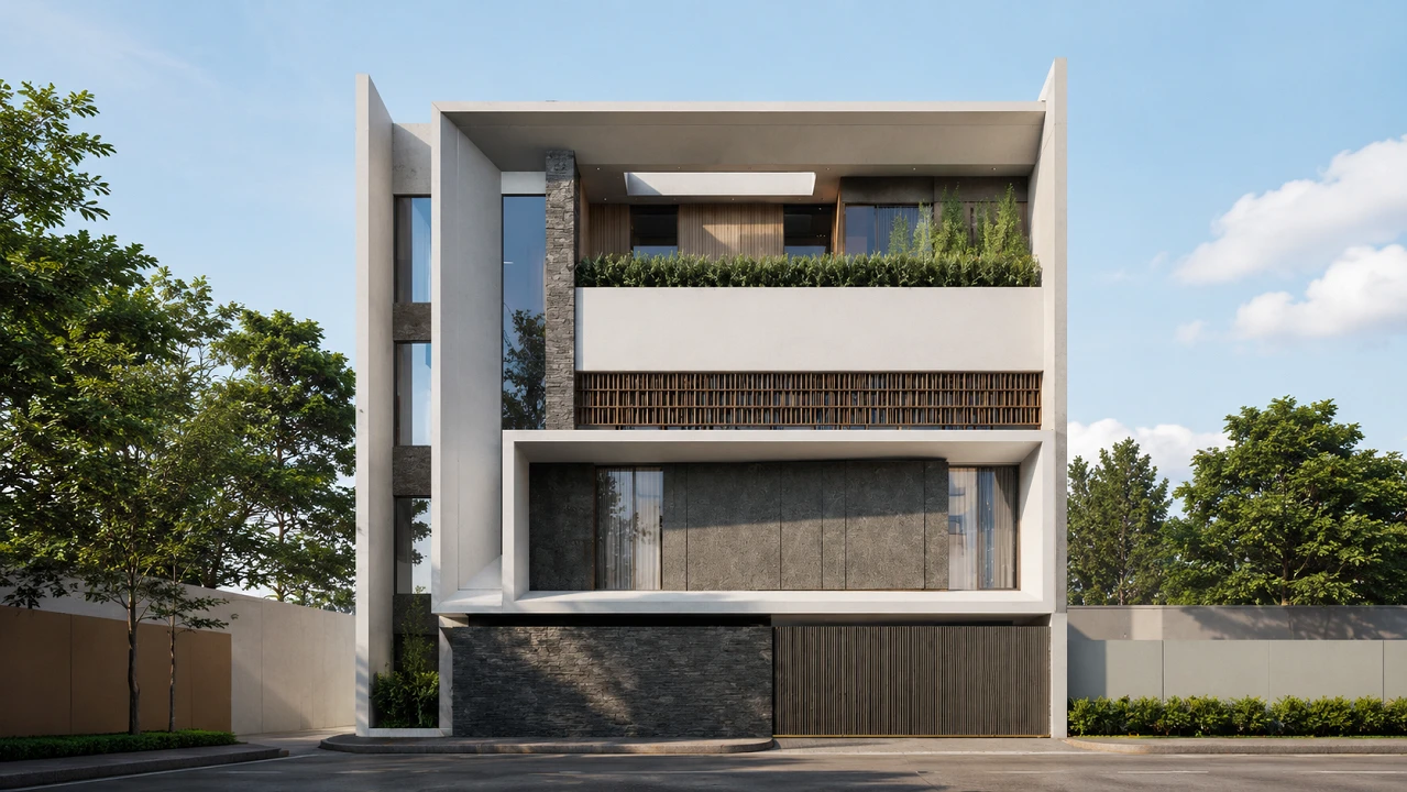 Exterior Perspective | 4 Storey Residence | Valenzuela | ABcubed Architects