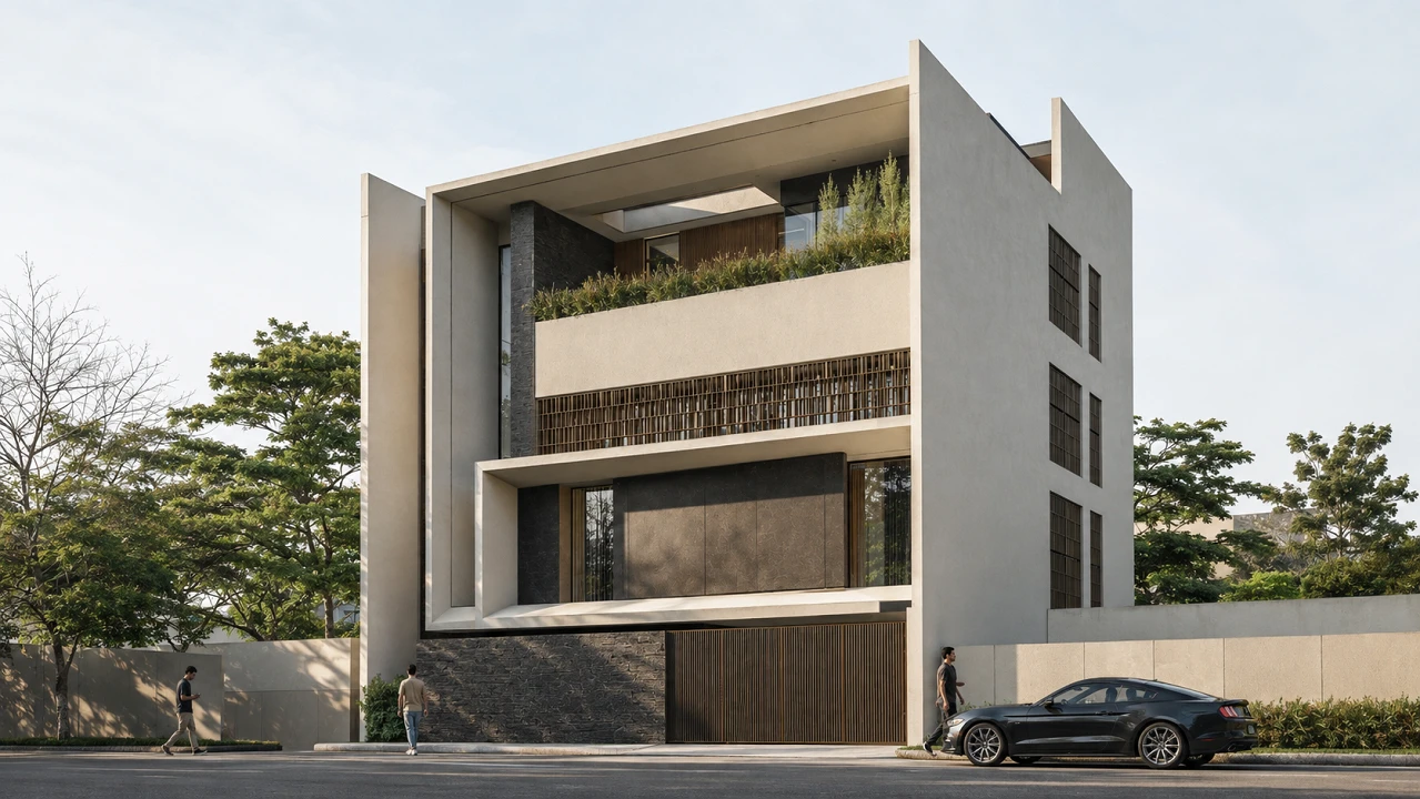 Exterior Perspective | 4 Storey Residence | Valenzuela | ABcubed Architects