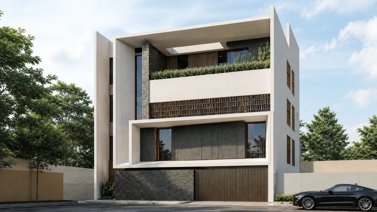 Exterior Perspective | 4 Storey Residence | Valenzuela | ABcubed Architects
