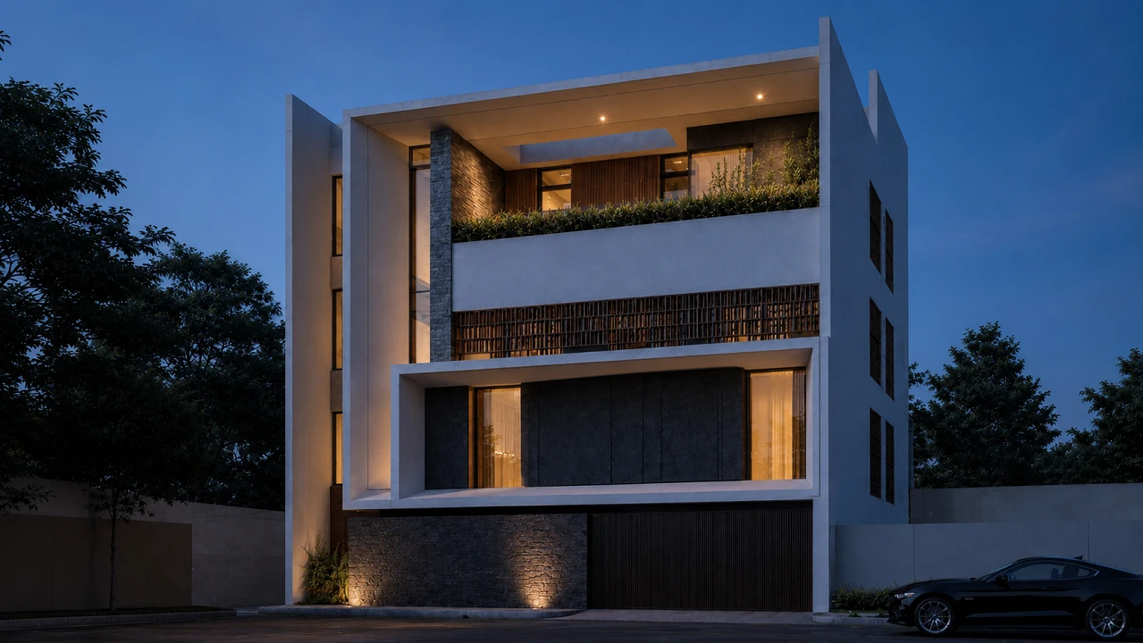 Exterior Perspective | 4 Storey Residence | Valenzuela | ABcubed Architects
