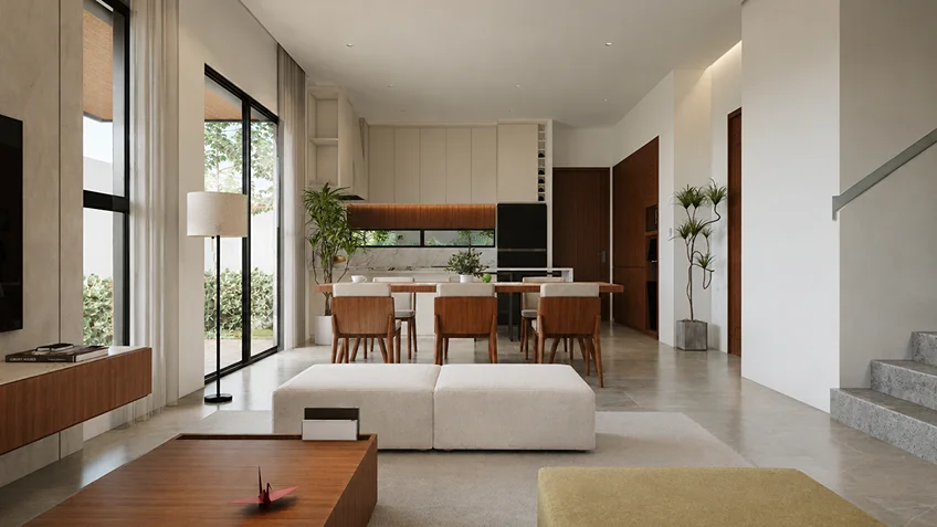 Living Dining & Kitchen Area
