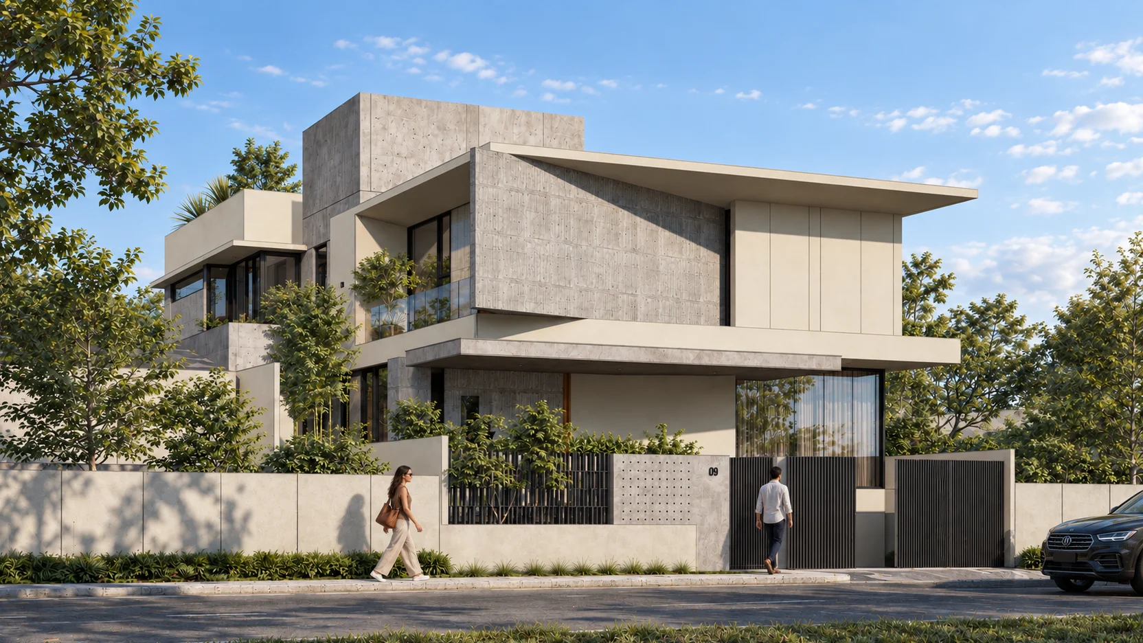 Sculpted Concrete Family Home, Multi-Generational Living | Three-Level Contemporary Residence | Holy Spirit, Quezon City