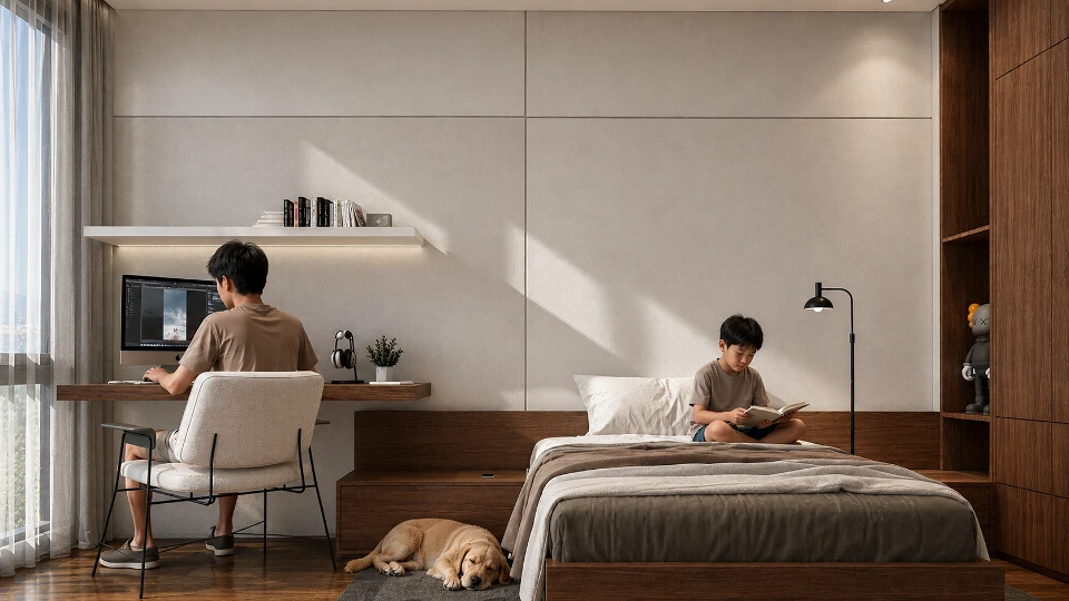 Quiet Study, Warm Rest | Daughter's Bedroom with Ensuite Bath and Walk-in Closet | Don Antonio, Quezon City