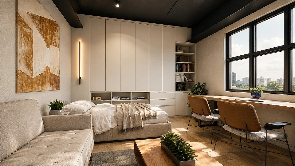 Efficient Studio Living, Warm Industrial | Typical Unit Interior | Boni Avenue, Mandaluyong