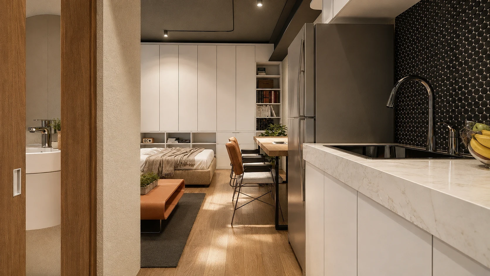 Efficient Studio Living, Warm Industrial | Typical Unit Interior | Boni Avenue, Mandaluyong