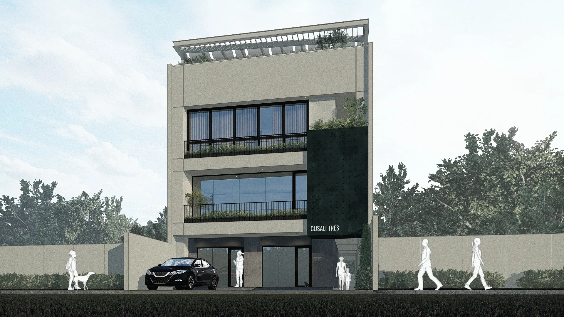 Exterior Perspective Gusali Tres Pasig City