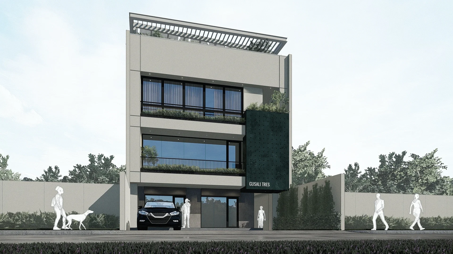 Exterior Perspective Gusali Tres Pasig City