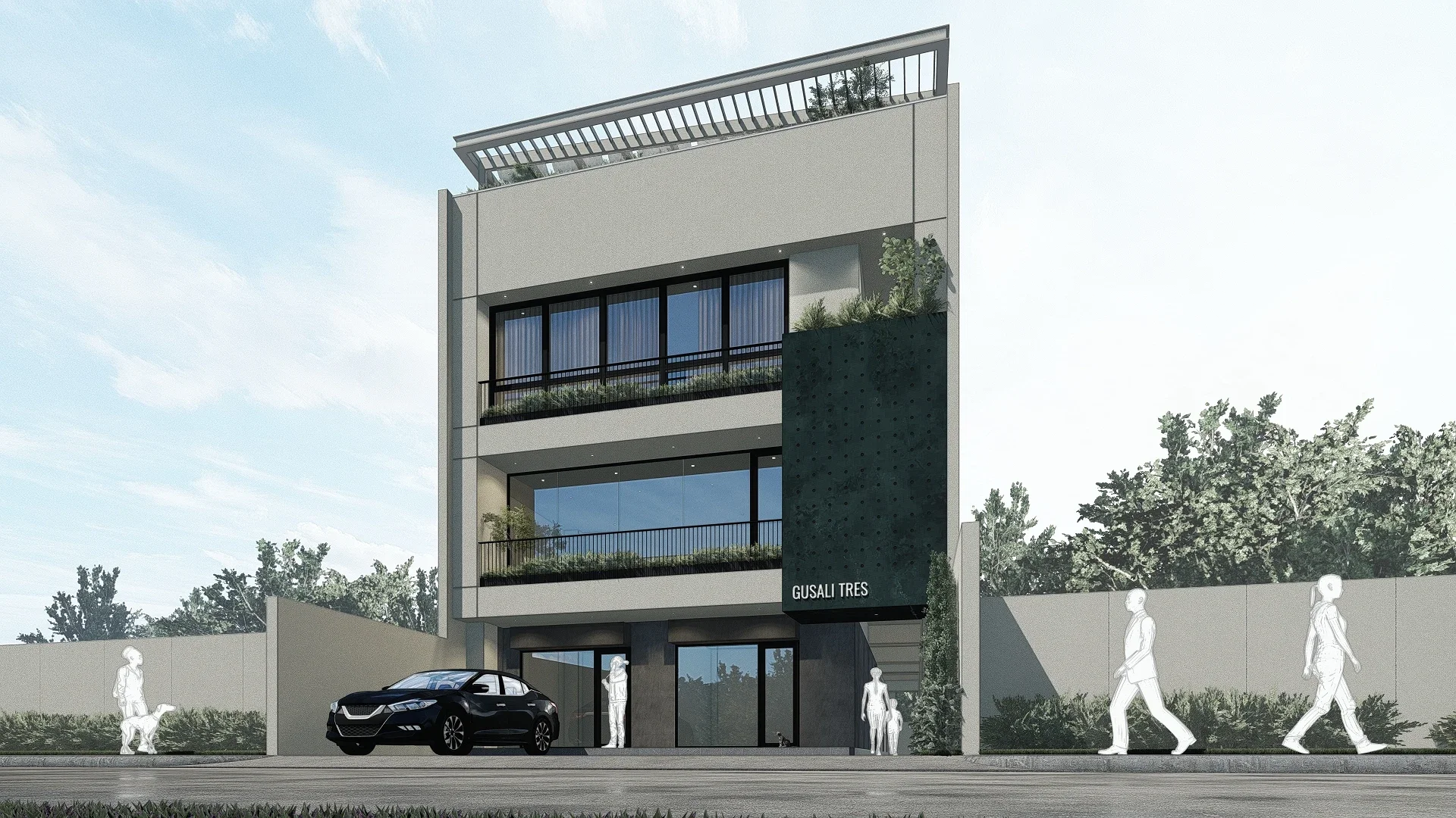 Exterior Perspective Gusali Tres Pasig City