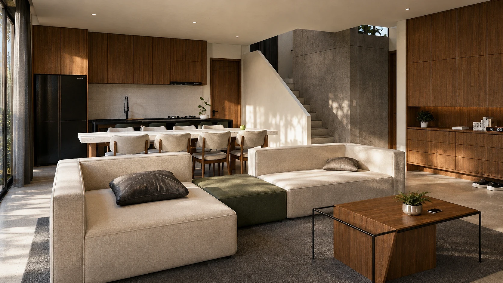 Warmth & Openness, Natural Soft Light | Living, Dining & Kitchen Interior | Bulacan, Philippines