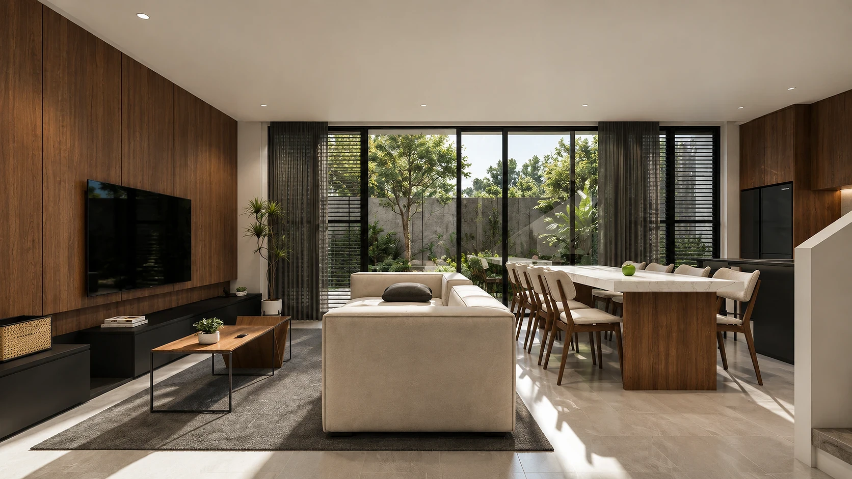 Warmth & Openness, Natural Soft Light | Living, Dining & Kitchen Interior | Bulacan, Philippines
