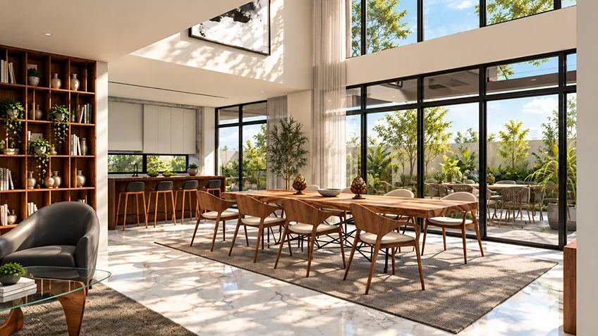 Living, Dining & Kitchen | Crest | Quezon City | ABcubed Architects