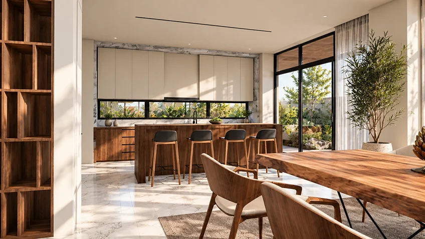 Living, Dining & Kitchen | Crest | Quezon City | ABcubed Architects
