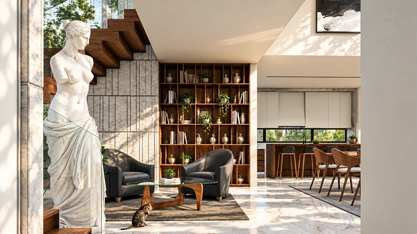Living, Dining & Kitchen | Crest | Quezon City | ABcubed Architects