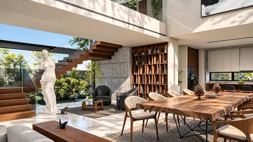 Living, Dining & Kitchen | Crest | Quezon City | ABcubed Architects