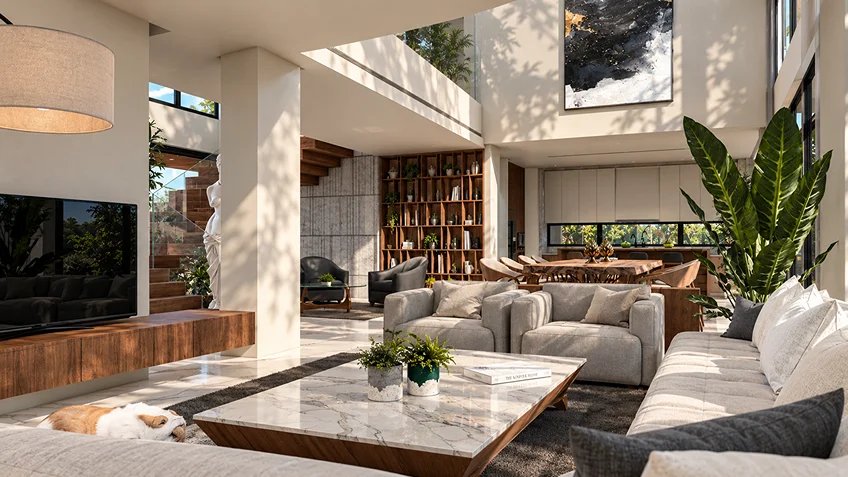 Living, Dining & Kitchen | Crest | Quezon City | ABcubed Architects