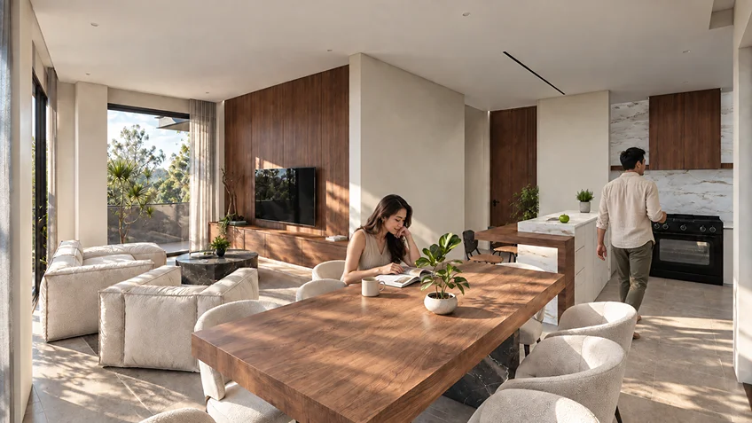 Living Dining & Kitchen | KG-MSC | Cavite | ABcubed Architects