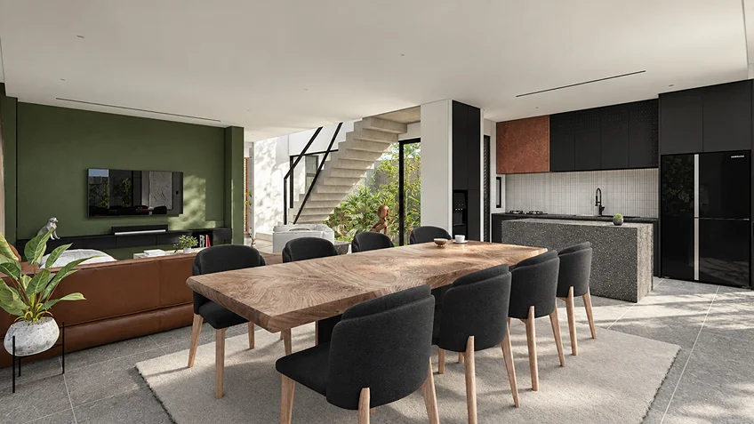 Living Dining & Kitchen | Kuma | Bulacan | ABcubed Architects