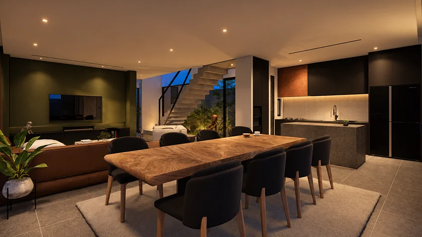 Living Dining & Kitchen | Kuma | Bulacan | ABcubed Architects