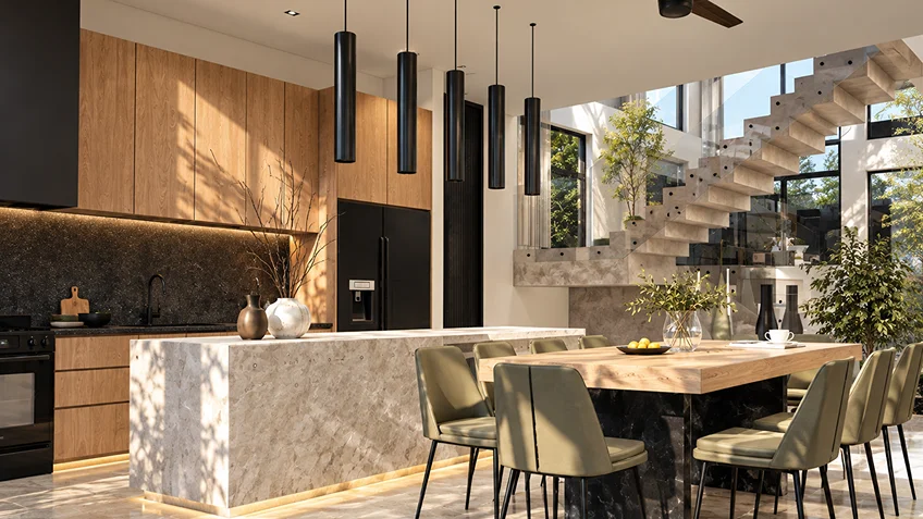 Living, Family Area, Dining & Kitchen | J.B. Residence | Batasan, Quezon City | ABcubed Architects