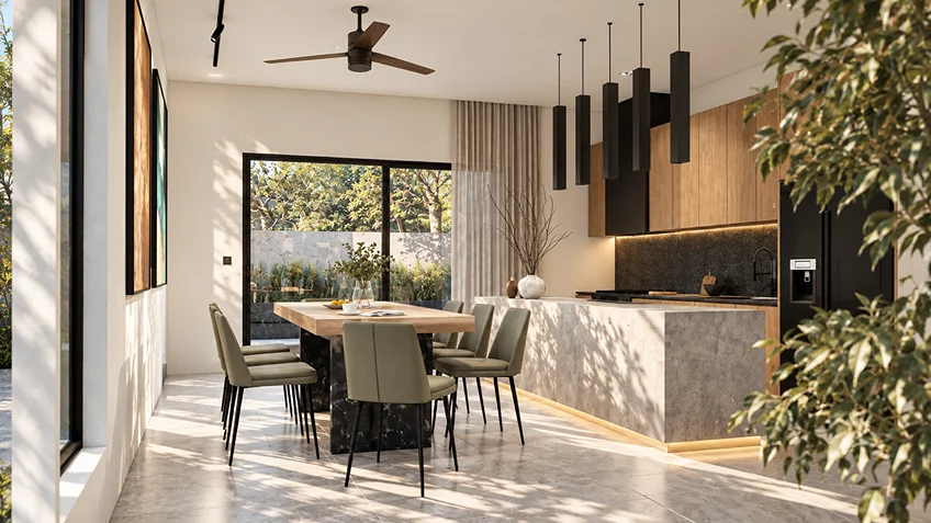 Living, Family Area, Dining & Kitchen | J.B. Residence | Batasan, Quezon City | ABcubed Architects