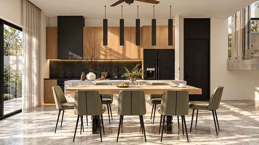 Living, Family Area, Dining & Kitchen | J.B. Residence | Batasan, Quezon City | ABcubed Architects