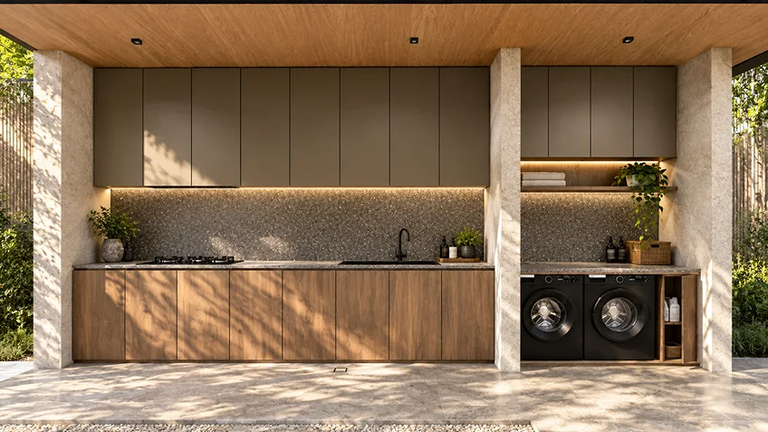 Living, Family Area, Dining & Kitchen | J.B. Residence | Batasan, Quezon City | ABcubed Architects