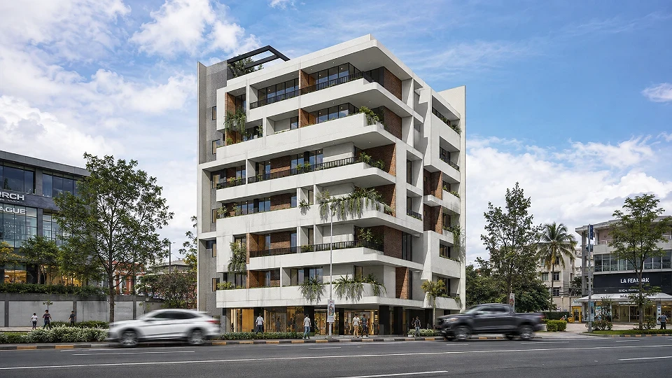 Staggered Concrete Massing with Terracotta Accents | Corner-Lot Residential in Santolan, Pasig | Celes Building